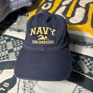 Embroidered Navy Swimming Cap